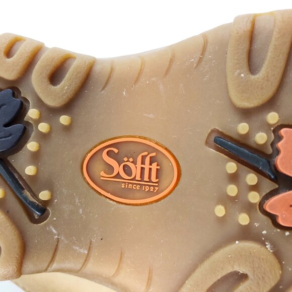 SOFFT Tan Nubuck Leather Shearling Lined Clogs with Toggle Clasp 9.5 - Picture 10 of 11